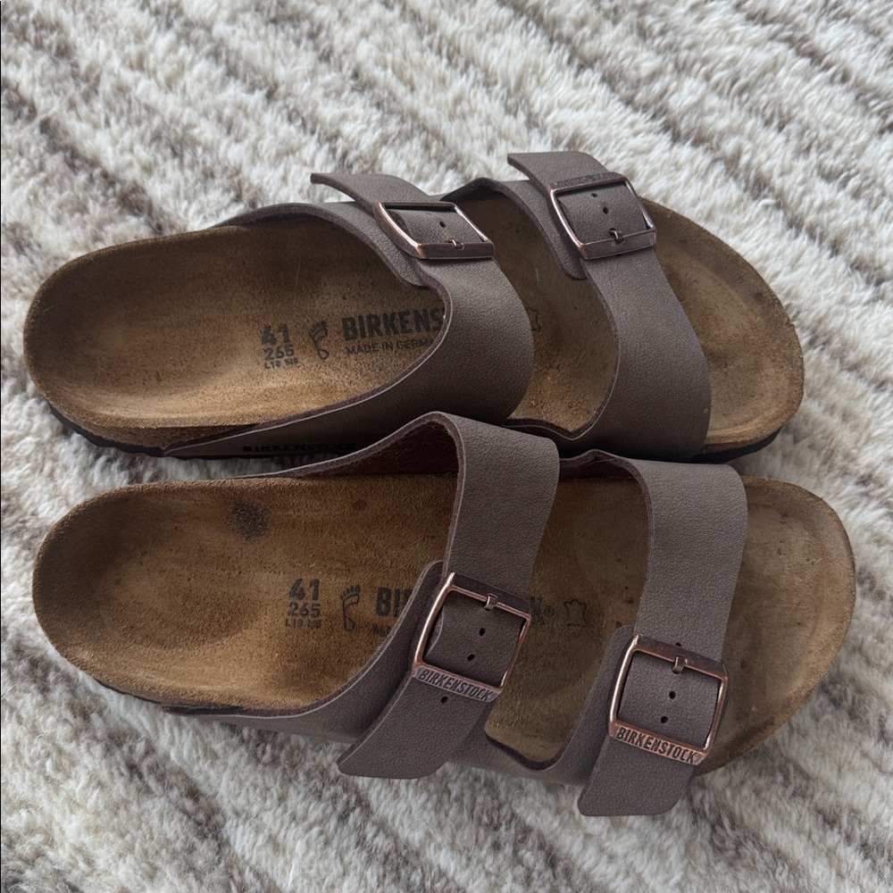 Birkenstock Taupe Double Strap Sandals - Picture 2 of 4